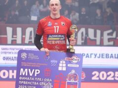 ĆERKE ĆE ME UPAMTITI KAO IGRAČA: Korektor Radničkog Mladen Bojović u 40. godini osvojio prvu titulu prvaka Srbije u odbojci CERKE CE ME UPAMTITI KAO IGRACA Korektor Radnickog Mladen Bojovic.jpg